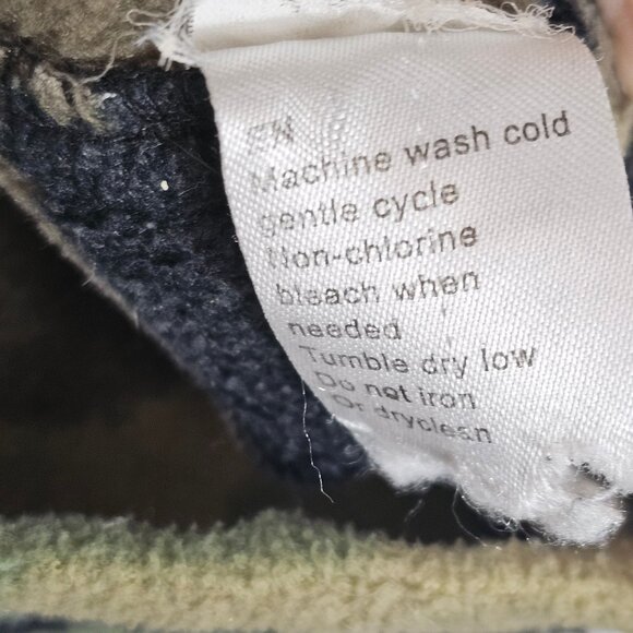 Mens Winter Outdoor Warm Soft Cozy Fleece Green Brown Camo Cowl Neck Sweater S - Picture 13 of 15